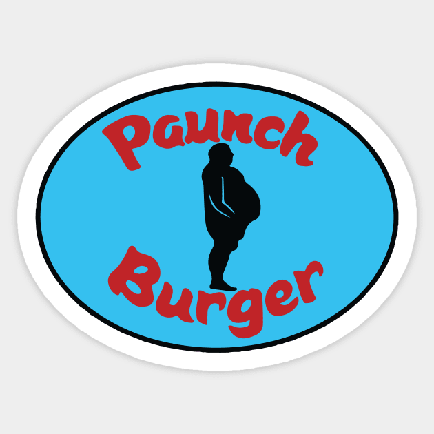 Paunch Burger Sticker by slice_of_pizzo